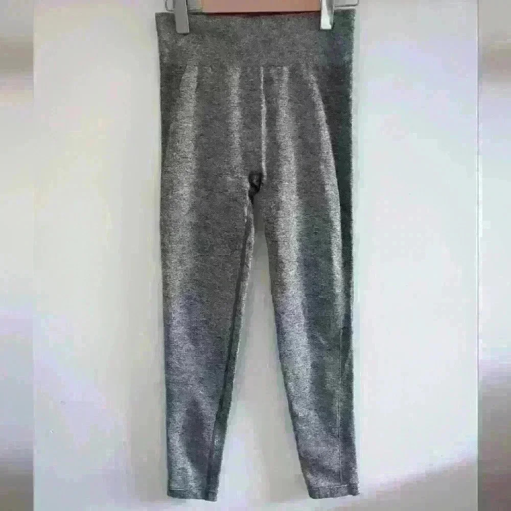 GYMSHARK  | Women's Charcoal/Dusty Pink Flex High Waisted Leggings - Picture 2 of 5